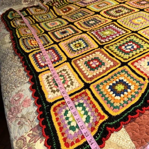 Handmade Knit MultiColor Afghan